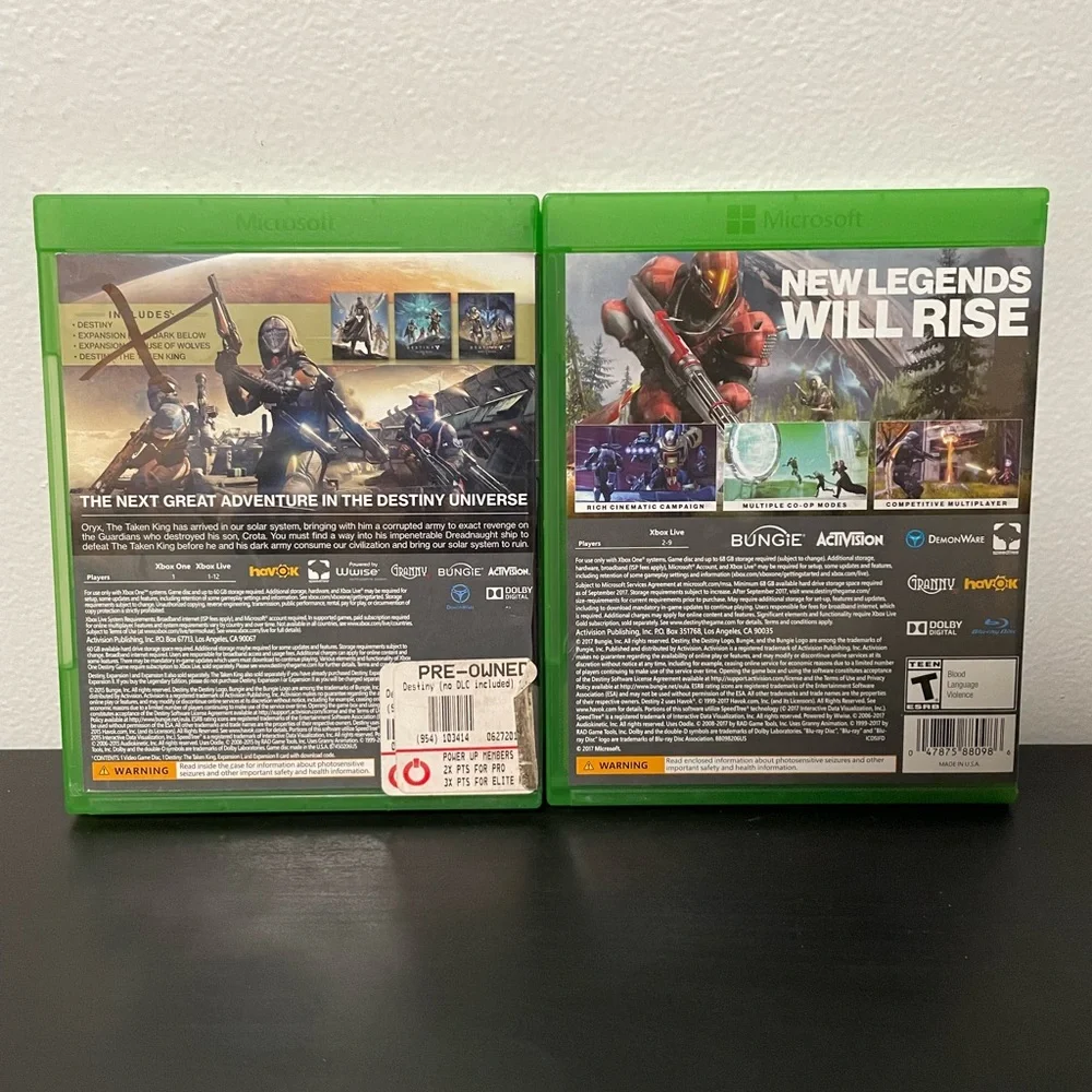 Destiny / Destiny 2 Xbox One Bundle Video Game CIB Complete Microsoft